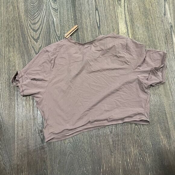 NWT Skims Fits Everybody Super Cropped T-Shirt Crewneck Short Sleeve Umber 4X - Picture 4 of 4